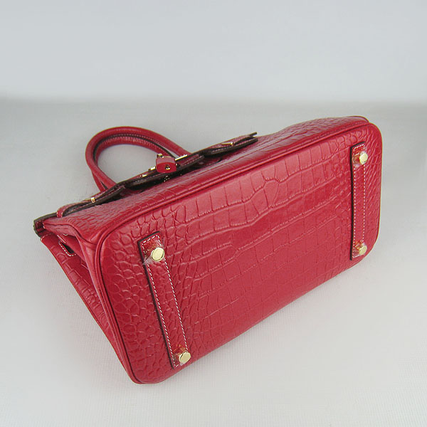 Replica Hermes Birkin 30cm Crocodile Veins Bag Red 6088 On Sale